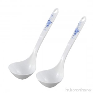 uxcell Kitchen Cutlery Dinner Food Porridge Ladle Rice Soup Spoons 20cm 2 Pcs White - B01LW2MMSV